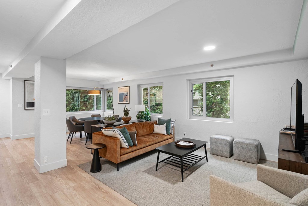 Living Room With TV at Celio Apartments, Portland, 97205