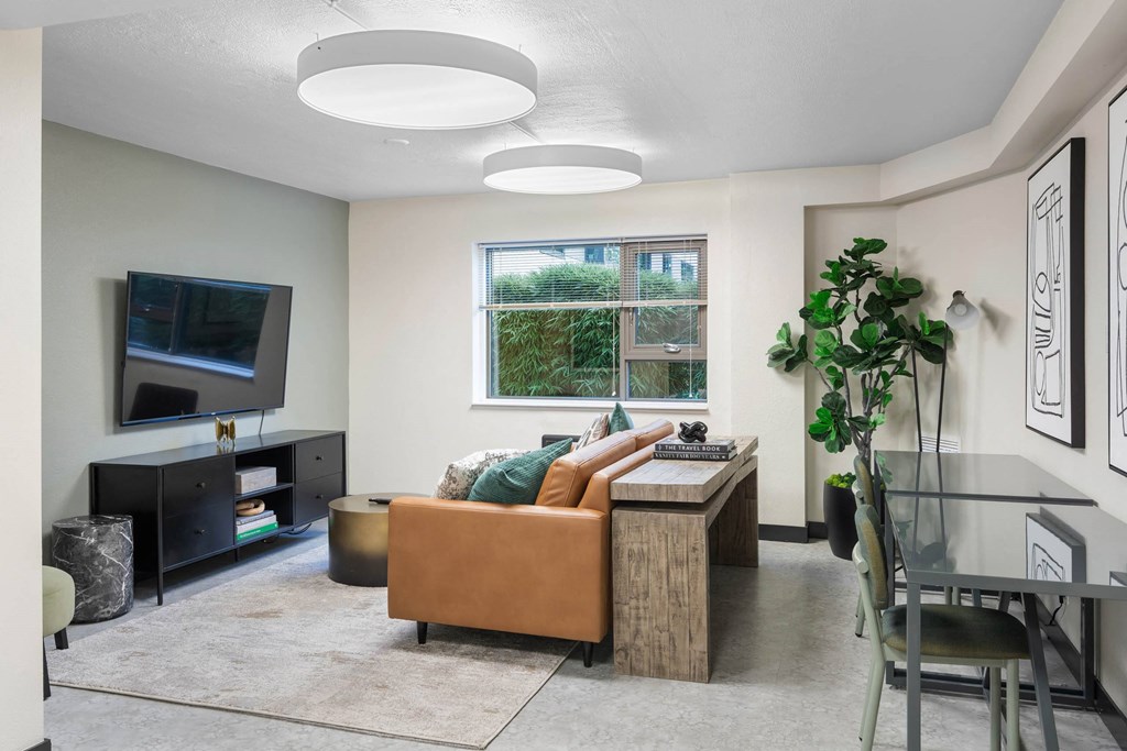 Living Room With TV at Vista St. Clair, Oregon, 97205