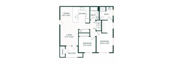 2 Bedroom 2 Bathroom Jade Floor Plan at Sonder Fields Apartments, Happy Valley, OR