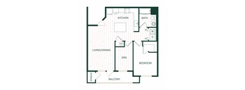 1 Bedroom 1 Bathroom Moss Floor Plan at Sonder Fields Apartments, Happy Valley, OR, 97015