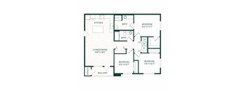 3 Bedroom 2 Bathroom Olive Floor Plan at Sonder Fields Apartments, Happy Valley, 97015