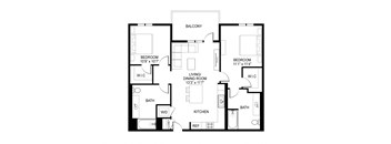 C1 Black and White Floorplan