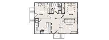 a floor plan of a small apartment with a bedroom and a living room