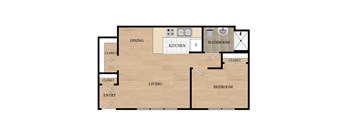 a floor plan of a living room with a kitchen and a dining room