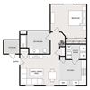 1 bed, 1 bath floor plan