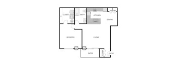 1 Bedroom 1 Bathroom - Lower