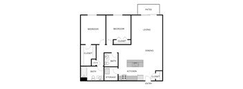 2 Bed 1.5 Bath