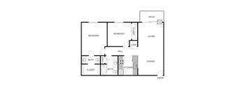 2 Bedroom 1.5 Bathroom A