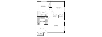 2 Bedroom 1 Bathroom Apartment