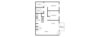 2 Bedroom 1 Bathroom - Apartment
