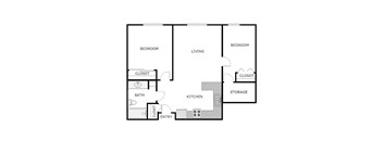 2 Bed 1 Bath A