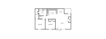 2 Bed 1 Bath - 1117 Sq. Ft.