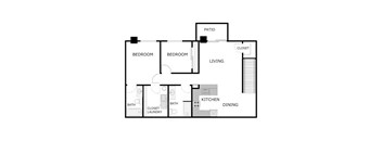 2 Bedroom 2 Bathroom - Upper