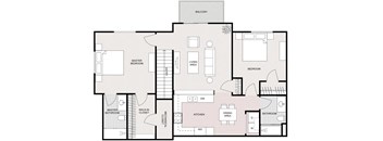 2 Bedroom 2 Bathroom Upper Level Split Bedroom Apartment