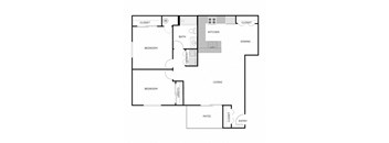 2 Bedrooms 1 Bathroom Lower Corner