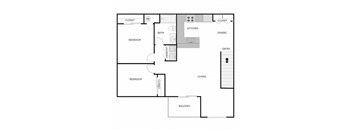 2 Bedrooms 1 Bathroom Upper Corner