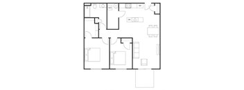 Two Bedrooms One Bathroom