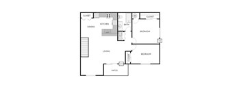 2 Bedroom 1 Bath - Upper