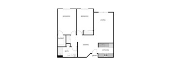 2 Bedrooms 1 Bathroom