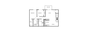 2 Bedroom, 2 Bath-Upper