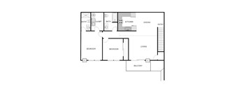 2 Bedroom 2 bath upper view