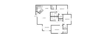 3 Bedroom 2 Bathroom - Split Bedroom Layout