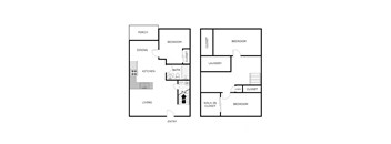 3 Bedroom 2 Bathroom - Townhome