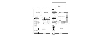 3 Bedroom 1.5 Bath - Townhome