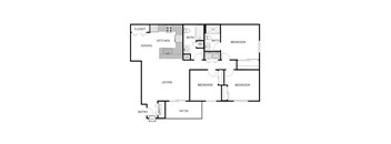 3 Bedroom 2 Bathroom - Lower - 1169 SQUARE FEET