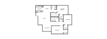 3 Bedroom 2 Bathroom - Split Bedroom Layout
