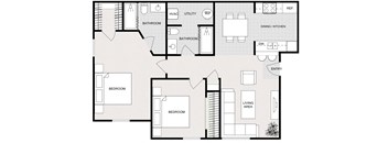 Two Bedrooms Two Bathroom