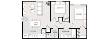 2 Bedroom 1 Bathroom - 750 Square Feet