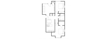 Two Bedrooms One Bathroom