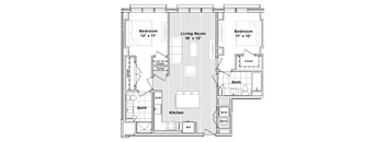 a floor plan of a small house at Madison West Elm, Conshohocken Pennsylvania