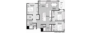 The Preston Floorplan at The Harrison, Newtown Square, PA, 19073