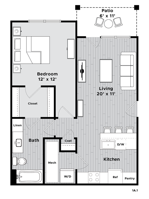 1a1 Floor Plan at Madison Prickett Preserve, Yardley, 19067