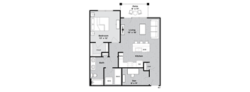1b1 Floor Plan at Madison Prickett Preserve, Yardley, 19067