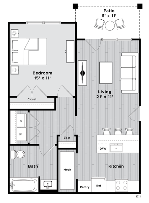 1c1 Floor Plan at Madison Prickett Preserve, Yardley, PA