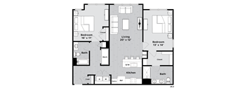 2a3 Floor Plan at Madison Prickett Preserve, Yardley, 19067