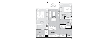 2b1 Floor Plan at Madison Prickett Preserve, Pennsylvania, 19067