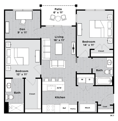 2c1 Floor Plan at Madison Prickett Preserve, Yardley Pennsylvania