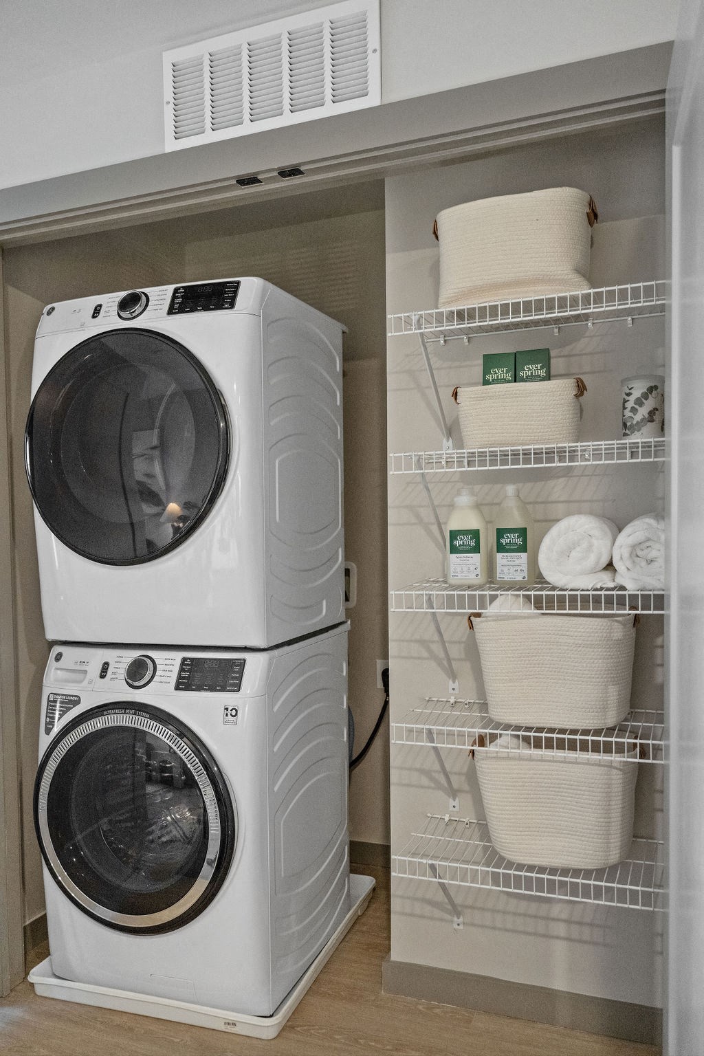 a washer and dryer are stacked on top of a refrigerator at Madison West Elm, Conshohocken, PA, 19428