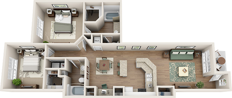 The Captiva  Floor Plan at Madison Gateway, St. Petersburg, 33716