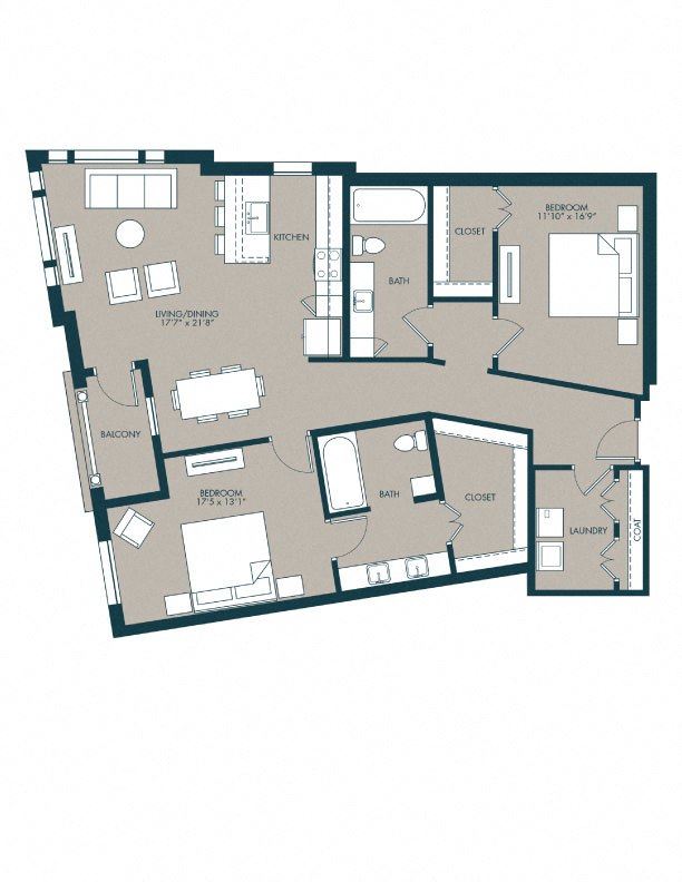 The Swayze floor plans 2 bedroom, 2 bath floor plan