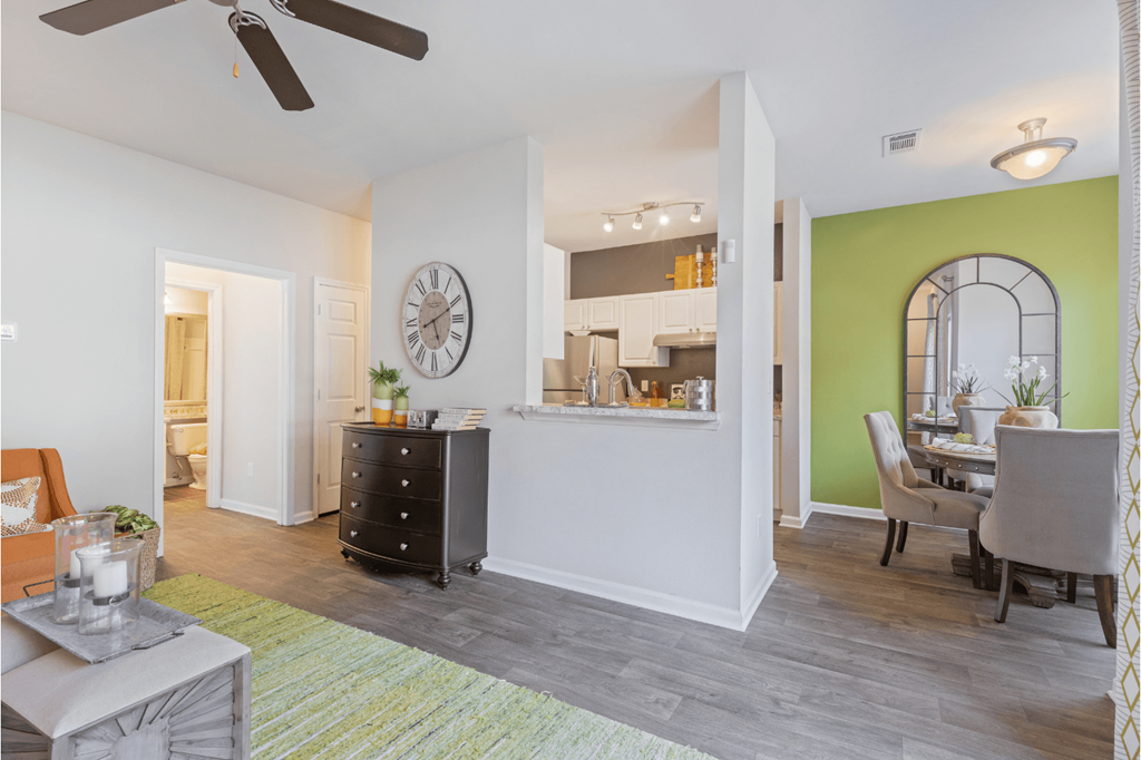 Living Room With Dining Area at Reserve at Bridford, Greensboro, NC