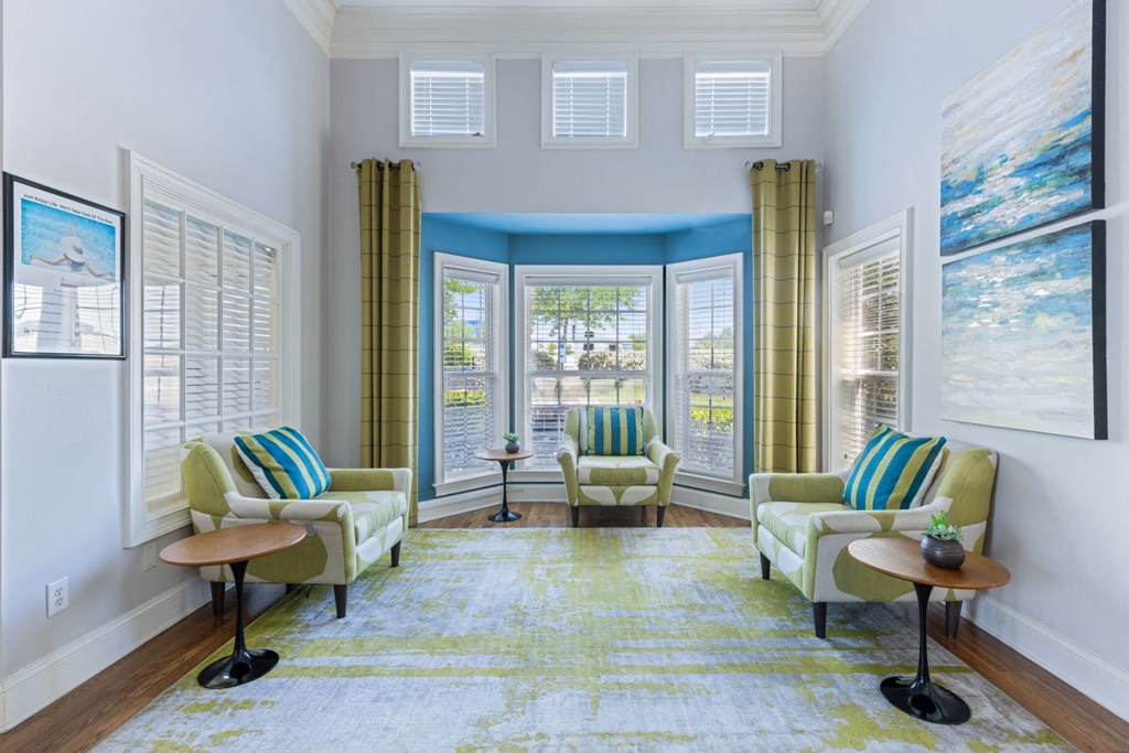 Living Room With Expansive Window at Reserve at Bridford, North Carolina