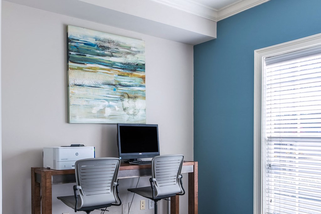 Resident Business Center With Computer And Printer at Reserve at Bridford, Greensboro, 27407
