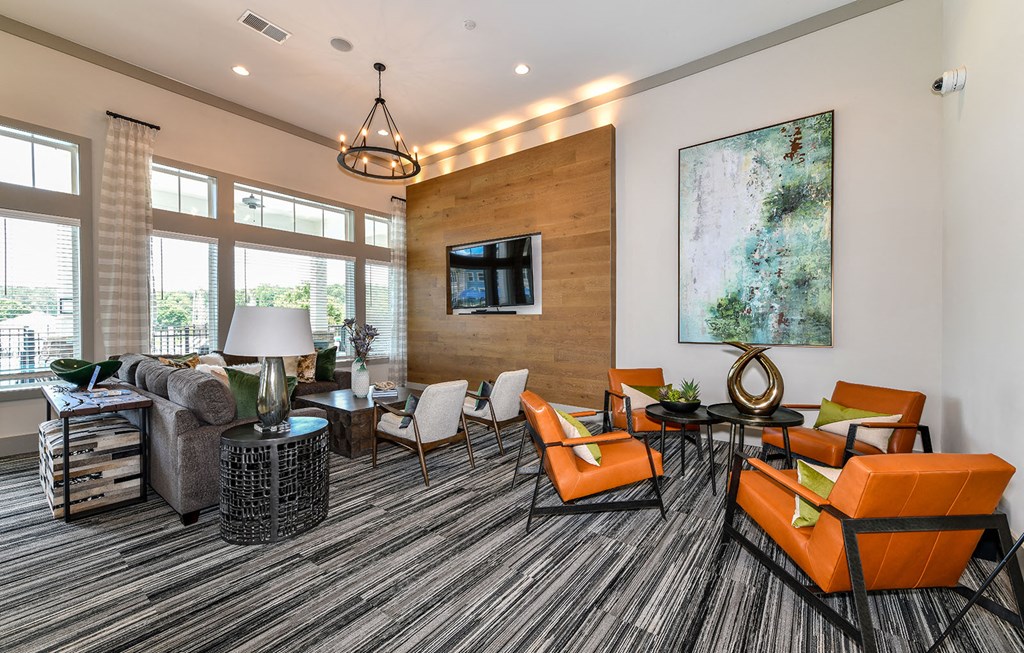 Conversation areas in the clubhouse at Carmel Vista, Georgia
