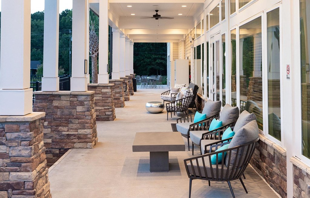 Outdoor Seating by Pool at Carmel Vista, Georgia, 30253