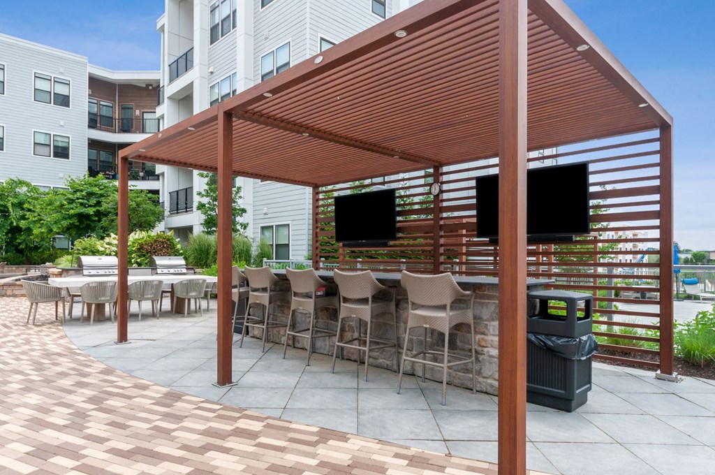 Shaded Outdoor Courtyard Area at Madison Ellis Preserve, Newtown Square